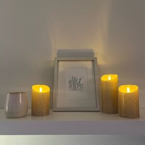 Gold LED Flameless Candles Set